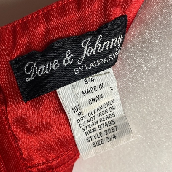 Dave & Johnny vintage Red Ruffled Halter dress - Picture 9 of 14